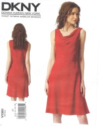 1351 Vogue  DKNY EZ SLEEVELESS DRAPE PULLOVER DRESS PATTERN  14 - 22 uncut